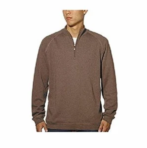 NWT Kirkland Signature 100% Cotton Men's 1/4 Zip Pullover Sweater Brown - Picture 1 of 2