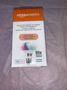 Amazon Basics 7.5W 2.4 GHz Wi-Fi Color Changing Smart A19 LED Light Bulb 1 Pack - Picture 1 of 5