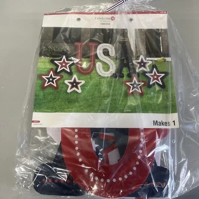 USA Red White And Blue Yard Signs Celebrate It America Pride  - Image 1 of 4