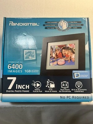 PanDigital 7"LED Digital Picture Frame 6400-photo Clock Calendar VDO Music Wi-Fi - Image 1 of 3