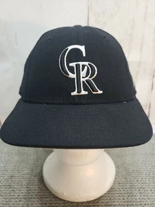 VTG Colorado Rockies Hat MLB New Era 59Fifty Black 7 3/8 Fitted Baseball Cap USA - Picture 1 of 12
