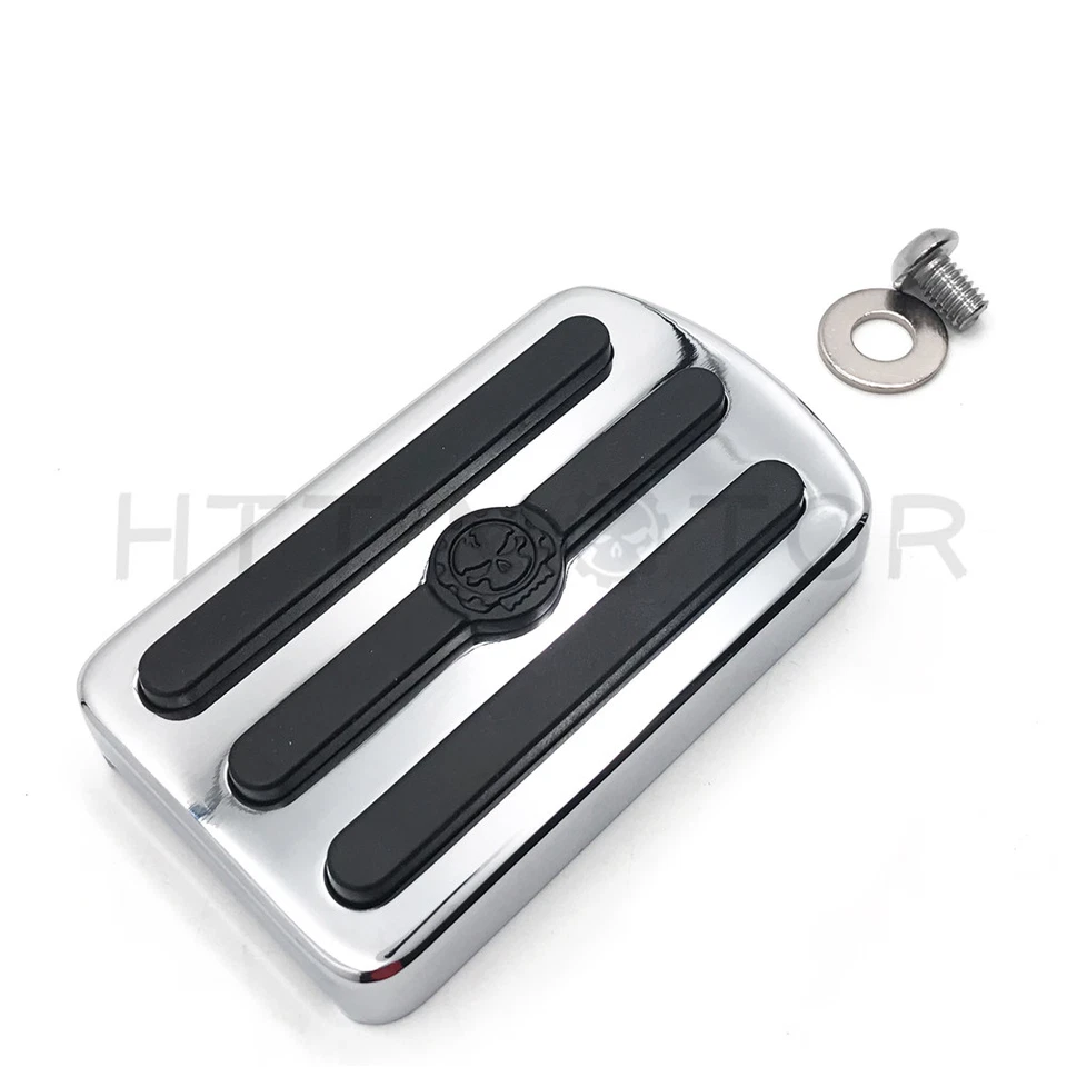 Pastilla de pedal de freno grande Gear Skull para Harley 12-17 Dyna FLD 86-17 FL Softail Chro Foto 1 de 4