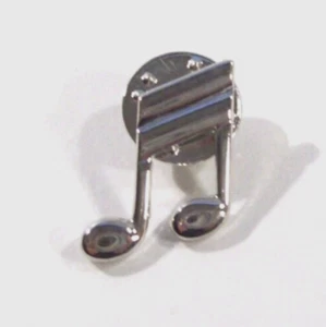 Pin de notas musicales tono plata, nota de haz - Imagen 1 de 2
