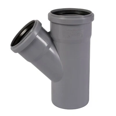 HT Abzweig DN90/75/45° HTEA Abflussrohr Abwasserrohr grau - Bild 1 von 4
