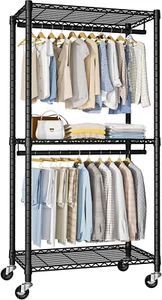 Heavy-Duty Portable Closet, 30"W X 14"D X 76"H, Black, Carbon Steel - Picture 1 of 7