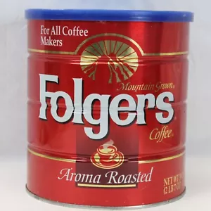 Folgers Can Tin For For all Coffee Maker 39 Oz Holy Grail Aroma Roast Movie Prop - Picture 1 of 7