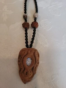Avacado Seed Carved Pendant - Picture 1 of 4