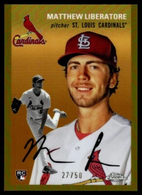 2023 Topps Chrome Platinum GOLD Matthew Liberatore Rookie /50 St. Louis - Image 1 of 2