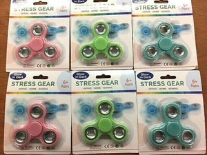 Bulk Fidget Spinners Lot OF 6- Hand Tri Spinner Kids/Adults-Glow In The Dark - Picture 1 of 1