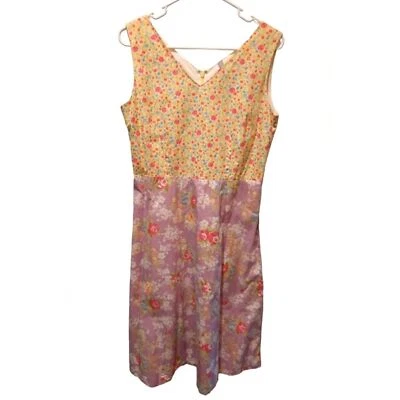 Hanna Andersson Womans Dress 8 Floral Print Sleeveless Colorblock Summer Classic - Image 1 of 4