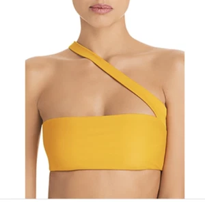 Jade Swim $120 Women's Halo Asymmetric Bikini Swim Top Golden Yellow Size S - Picture 1 of 7