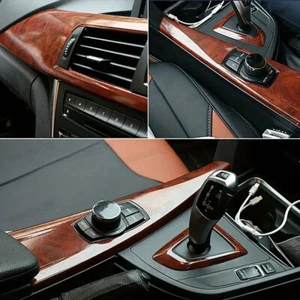 Wood Grain Textured Glossy Car Interior Vinyl Wrap Sticker Decals Sheet Film - Imagen 1 de 12