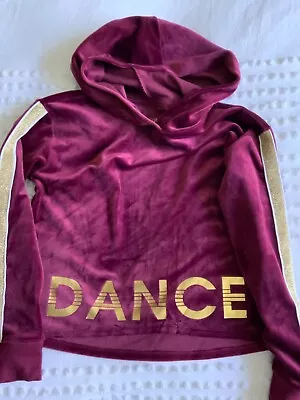 Sudadera con capucha Justice DANCE terciopelo brillante usada en excelente estado talla 10 juvenil nueva sin etiquetas como nueva nh Foto 1 de 4