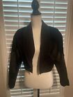 Women's IOU Cuir Classique Crop Leather & Suede Jacket with Embellishments Sz M