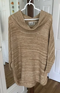 Anthropologie Field Flower - Size S -  Cowl Neck Tunic Sweater- Heathered Gold - Picture 1 of 10