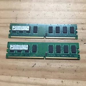 2 Pcs Micron DIMM PC Memory RAM 2GB & 1GB MT16HTF25664AY-800J1 MT8HTF12864AY - Picture 1 of 3
