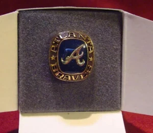 Atlanta Braves BALFOUR MLB Ring Top Style Tie Hat Pin New Old Stock 1996 In Box! - Picture 1 of 3