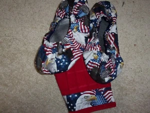 BOWLING SHOE COVERS W/TOWEL PATRIOTIC THEME - Bild 1 von 2