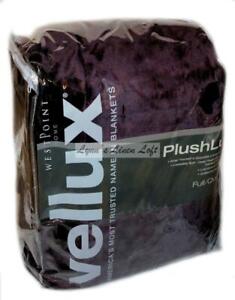 Vellux Plush Lux Plum Full/ Queen Blanket Super Soft Exquisite Luxury Warmth