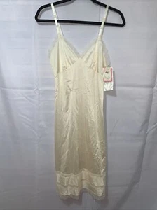 NWT VTG Vintage Texsheen Full Slip Dress sz 34 Ivory Snip-it Fashion Made In USA - Picture 1 of 7
