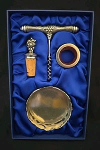 Pierre Deux Pewter Grapevine Wine Set Corkscrew Bottle Stopper And Coaster - Picture 1 of 17