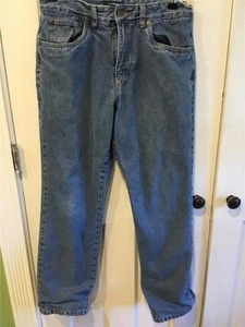 MEN'S FLANNEL LINED DENIM JEANS GREEN SZ 30 X 30 Winter CROFT AND BARROW - Picture 1 of 12