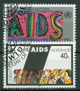 ONU Nueva York 1990 Lucha contra el SIDA 598/99 estampado - Imagen 1 de 1