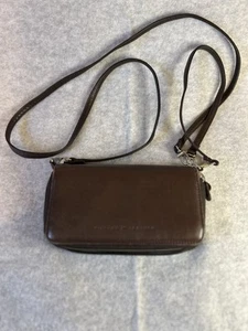 Wilson Leather Crossbody Bag Convertible Wallet Clutch Purse Brown - Picture 1 of 7