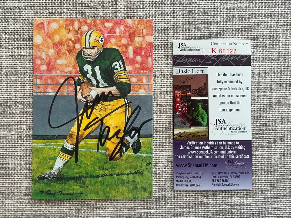 Jim TAYLOR Goal Art Autograph JSA COA Hall of Fame Card - /5000 Signature A+++ - Image 1 of 1