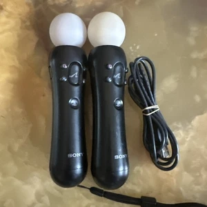 PLAYSTATION MOVE MOTION CONTROLLER TWIN PACK V1 CECH-ZCM1E PS3/PS4 TESTED - Picture 1 of 5