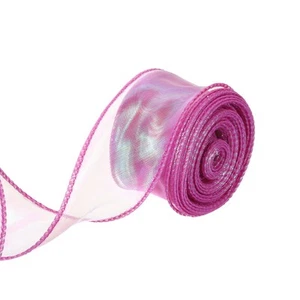1 1/2" Wide Sheer Wired Organza Ribbon Chiffon Ribbons 10 Yard Plum Purple - Picture 1 of 7