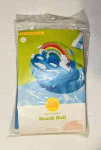 Sun Squad 17.5 Inflatable Beach Ball Blue New in Pkg-Rainbow - Picture 1 of 2