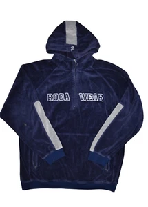 Rocawear Sweatshirt Mens 2XL Blue Hoodie 1/2 Zip Pullover Velour Y2k Velvet - Picture 1 of 8