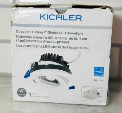 Downlight LED Kichler directo al techo cardán redondo de 4 pulgadas 30K - blanco texturizado Foto 1 de 4