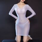 Dress See Through Sexy Sheer Bodycon Solid Color Comfortable Free-size
