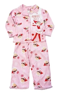 ELF ON THE SHELF MÄDCHEN 2-TEILIGES PYJAMA-SET MIT KNOPFLEISTE GRÖSSE 4 Weihnachten Pyjama - Bild 1 von 3