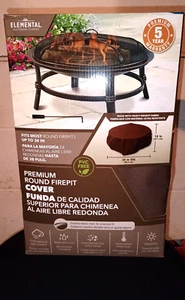 Elemental 38" Brown Round Firepit Fire Pit Cover New - Picture 1 of 2