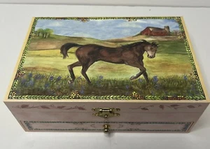 Vintage Reeves Enchantments Stallion Horse Jewelry Treasure Box B1013 Equestrian - Picture 1 of 7