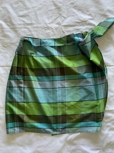 Dana Buchman Plaid Silk Apron - size 4 (small) - Picture 1 of 7