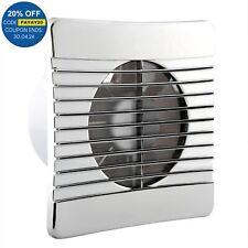 Airvent Low Profile Extractor Fan Timer Controlled Chrome Bathroom Toilet 100mm