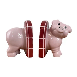 Vintage Carlton Ware Ceramic Pink Pig Book Ends Collectable Children's Kids Room - Picture 1 of 7