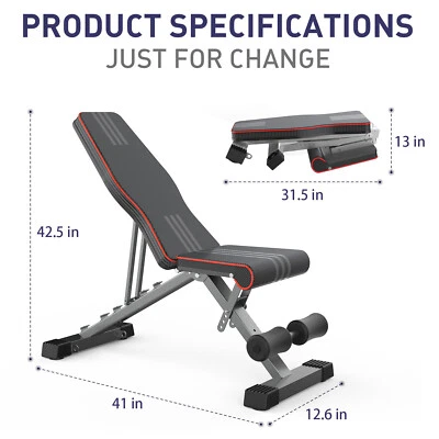 Folding Weight Bench Adjustable Workout Bench for Home Exercise bench Gym Bench - Image 1 of 4