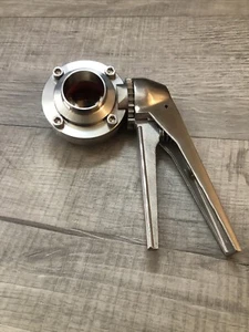 Tri Clamp Valvola a Farfalla Inox 1,5" Tri Clamp - Birra Vino Sanitario Moonshine - Foto 1 di 6