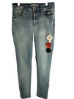 Women's Code Blue High Waisted Skinny Ankle Jeans With Decorative Buttons Size 4
