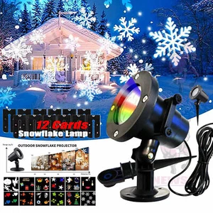48 Pattern Christmas Projector Laser Light Snow LED Lamp Landscape Garden XMAS - Picture 1 of 12