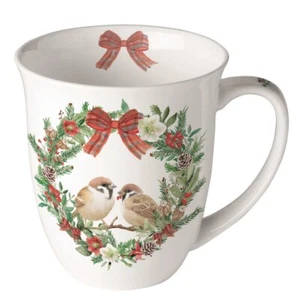 Tasse, Porzellantasse SPARROWS IN WREATH 0,4l Ambiente | Winter, Spatzen - Bild 1 von 1