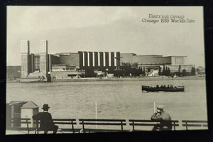1933 BW Postkarte Electrical Group ~ Weltausstellung Chicago ~ unbespielt - Bild 1 von 3