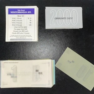 Juego Monopoly 2000 Edición Milenio Piezas de repuesto Tarjetas de dinero Escrituras - Imagen 1 de 2