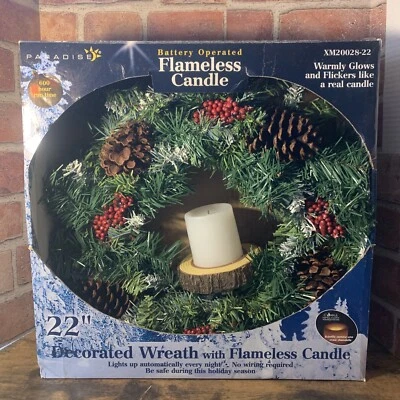 Paradise 22” Navidad Candelabro Corona Puerta Delantera Envío Gratis Foto 1 de 4