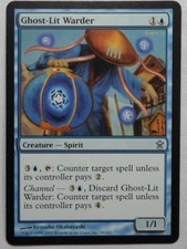 MAGIC THE GATHERING 2005 SAVIORS OF KAMIGAWA BLUE GHOST-LIT WARDER CREATURE CARD